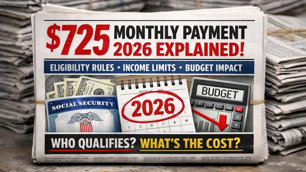 $725 Monthly Payment 2026 Explained: Eligibility Rules, Income Limits, and Budget Impact