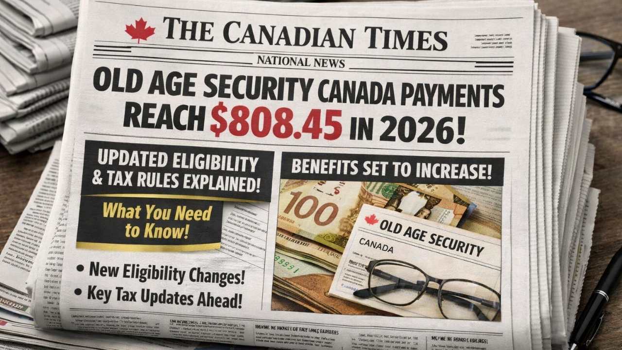 Old Age Security Canada Payments Reach $808.45 in 2026 With Updated Eligibility and Tax Rules Explained