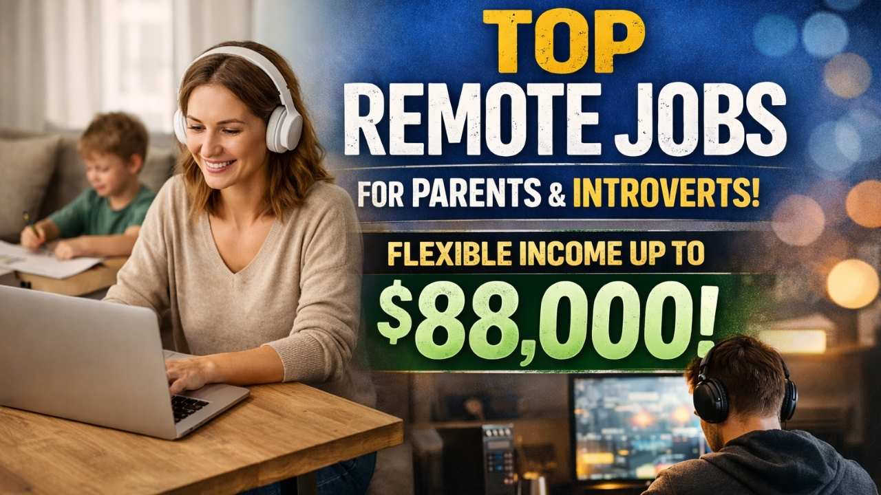 Top Remote Jobs for Parents and Introverts Offering Flexible Income Up to $88,000